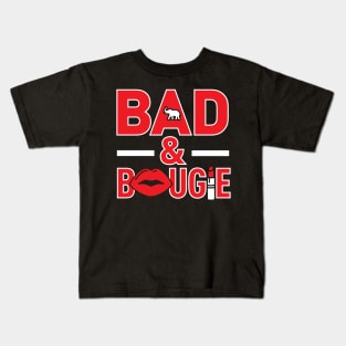 Bad and Bougie Deltas Reds Devastating Divas 1913 Founding Year Kids T-Shirt